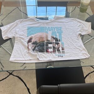 Justice White and Blue Dog Graphic Tee